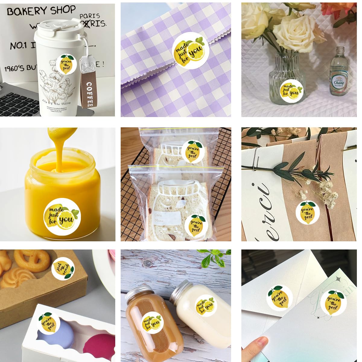 carl vinson® Lemon Pattern Stickers Roll Circulating Fruit Self-Adhesive Sealing Labels Pack of 1 Roll | C102B-Two Lemons | 2.5cm/500pcs 3