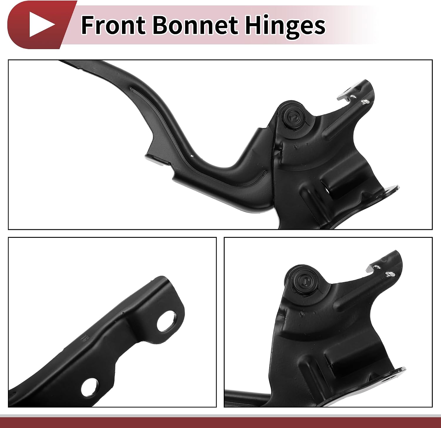 1 Pair Hood Hinges for Kia Forte 2010-2013 Front Driver and Passenger Side Front Bonnet Bracket No.791201M000/791101M000 Black Cast Iron