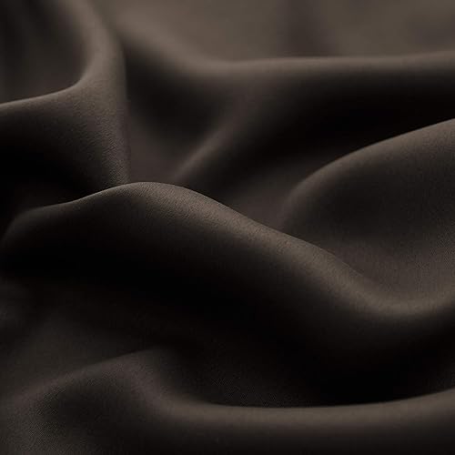 Miniatura 4 de Mrs.Naturall Cortinas Opacas Marrón Oscuro 2 Paneles, Cortinas Cortas Primitivas para Ventana de Cocina Baño Cabaña Rústica