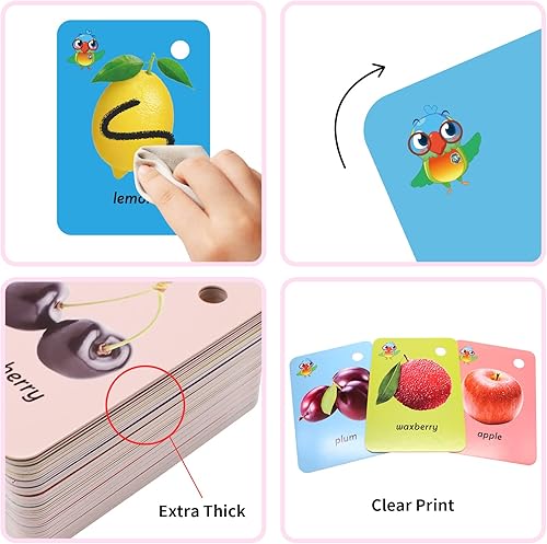 Miniatura 5 de 52 tarjetas flash de frutas para niños pequeños, palabras visuales con imágenes, tarjetas flash para jardín de infantes, actividades de aprendizaje