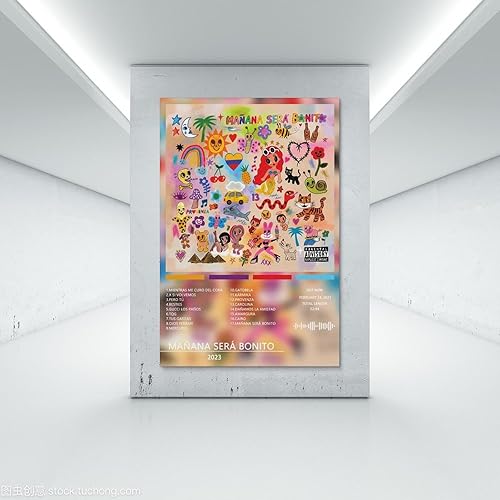 Miniatura 7 de DEZARO Póster Karol G de Mañana Serán Bonito, portada de álbum, póster de arte en lienzo para dormitorio, gimnasio, regalo decorativo, arte de