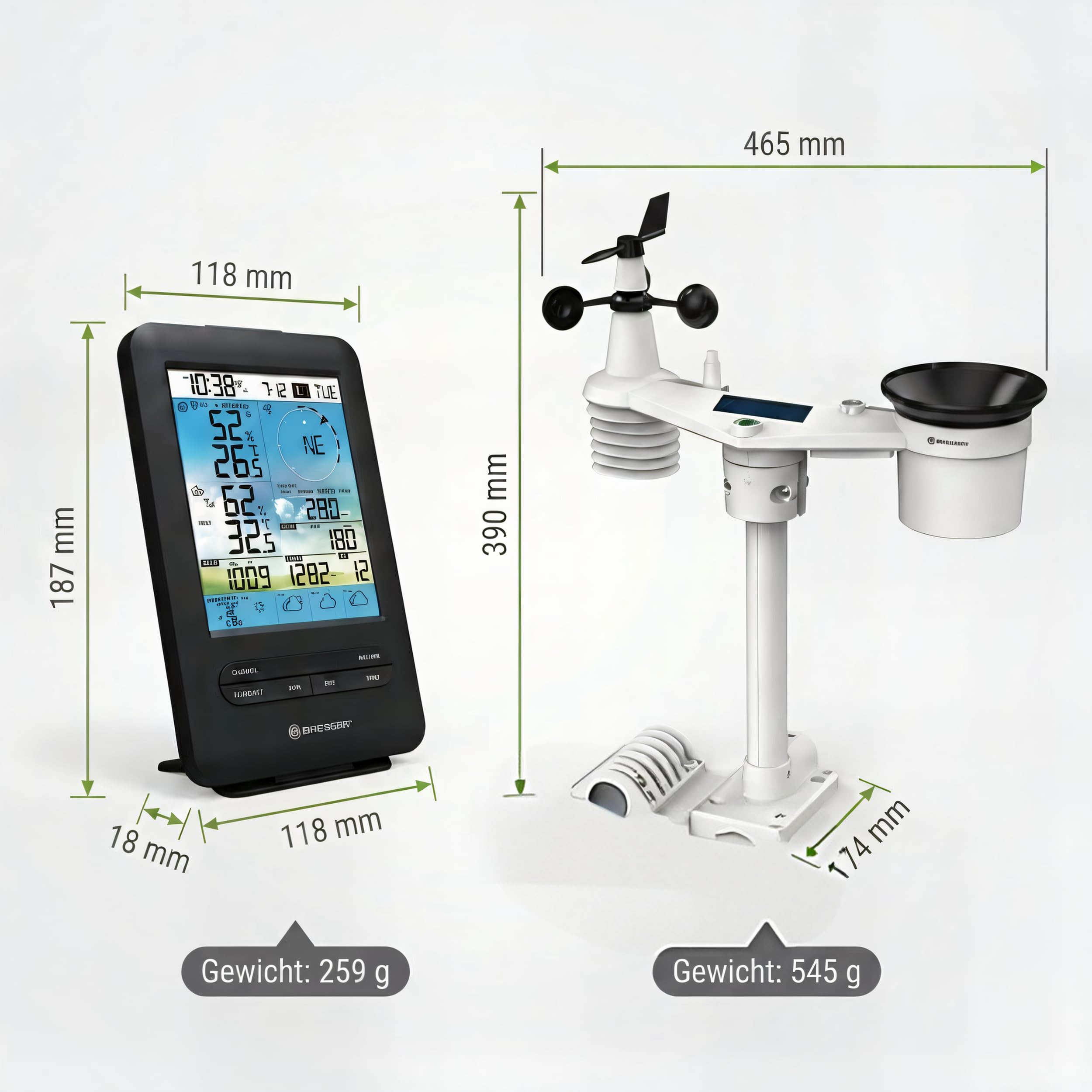 Bresser Stazione meteorologica 4CAST 4 giorni WLAN con sensore esterno 7 in 1