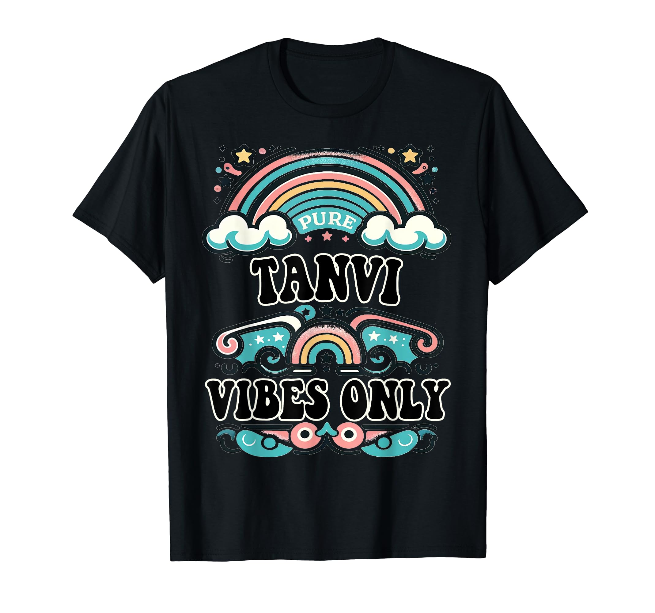 Retro Gift For Women Gift For TANVITANVI Vibes Only Cute Retro Girls TANVI Name T-Shirt