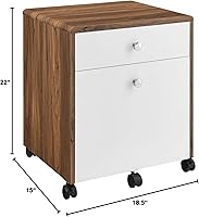 Vista 2 de Modway Archivador de madera y plástico moderno Transmit en nogal/blanco