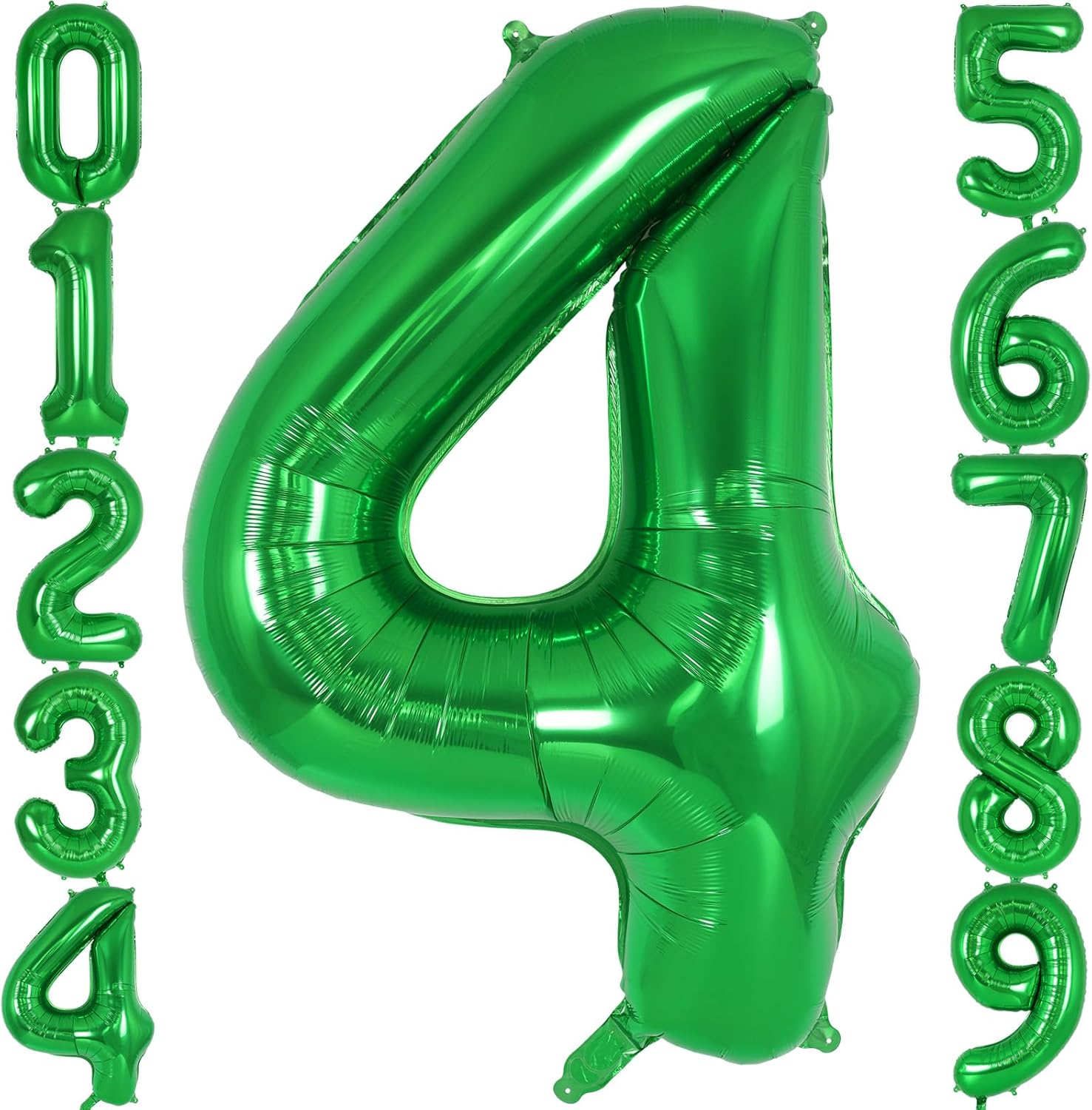 Dark Green Number 4 Balloon 40 Inch, Big Large Foil Helium Number Balloons, Giant Mylar Number 4 Balloons for 4 Year Old Birthday Party Decorations Supplies Anniversary