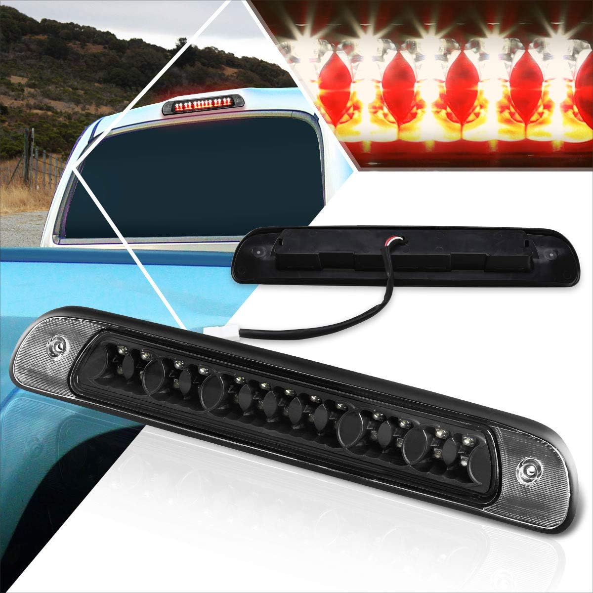 PM PERFORMOTOR Full LED 3rd Third Brake Light High Mount Stop Light Compatible with Tundra 00-06,Chrome Housing