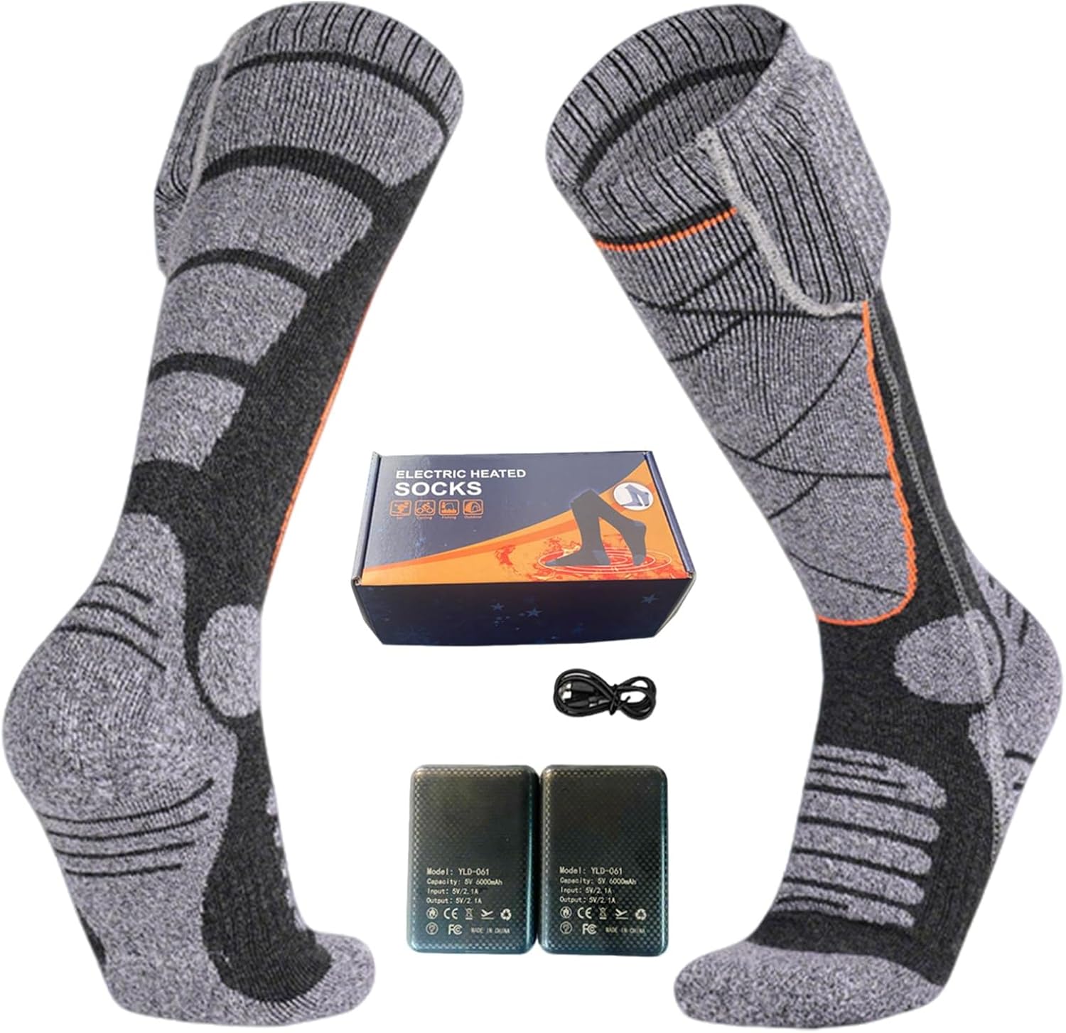 Heated Socks for Men,Battery Operated Washable Thermal Socks,3 Heating Levels for Winter Outdoor Work Skiing Hunting Camping Hiking,60 ℃/140 ℉