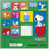 Vista 2 de Calendario de pared Erik Peanuts Snoopy 11.8x11.8 in (2024)
