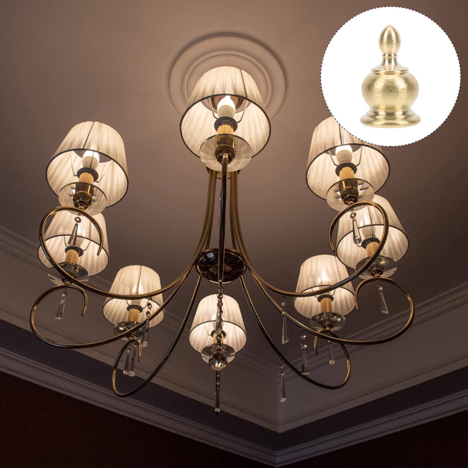 Table Lamp Accessories Lamp Finial Decor Light Caps Finials for Lamps Lampshade Finial Chic Light Screw Caps Lampshade Accessories Lamp Decoration Copper Lamp Finial Lamp Caps Knob