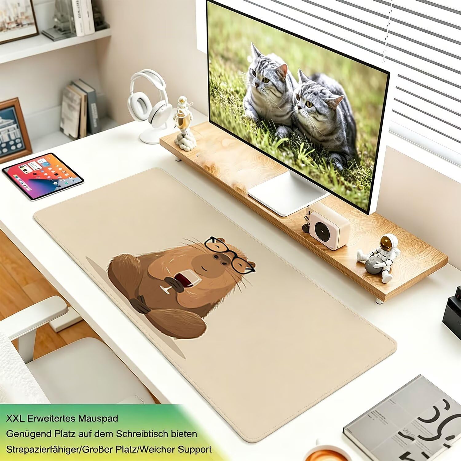 Tappetino Mouse Gaming XXL, Mousepad 1200x600x4mm animale Carino 0x0-127 | Tappetino Scrivania con Base in Gomma Antiscivolo Bordi Cuciti per Computer, PC, Migliora la Precisione e la Velocità