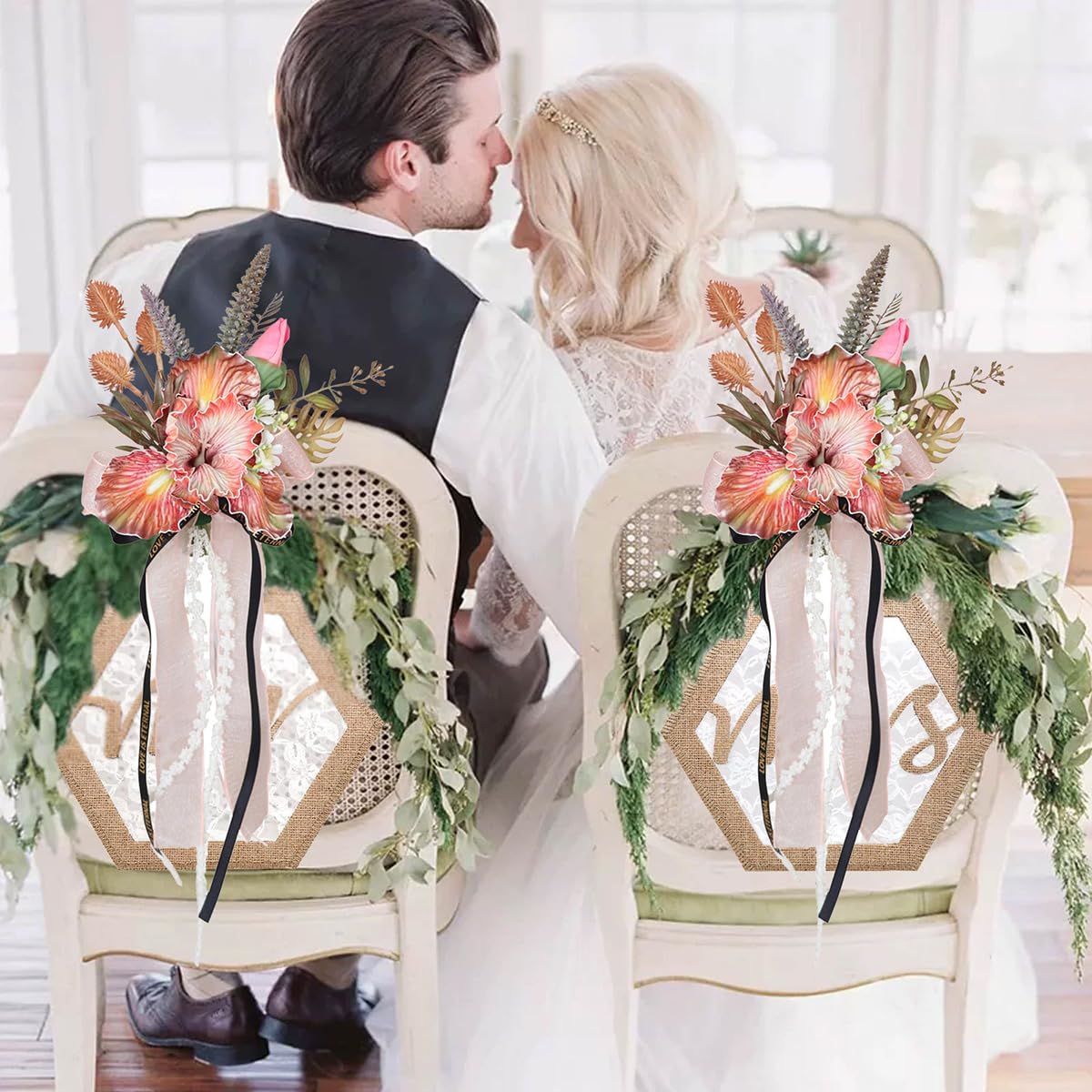 Autoschleifen Hochzeit Rückspiegel Türgriff Blume Schleife Dekoration Stuhlschleifen mit Bändern Antennenschleifen Simulation Blume Hochzeitsschleifen für Hochzeit Deko #Violett 6 Stück