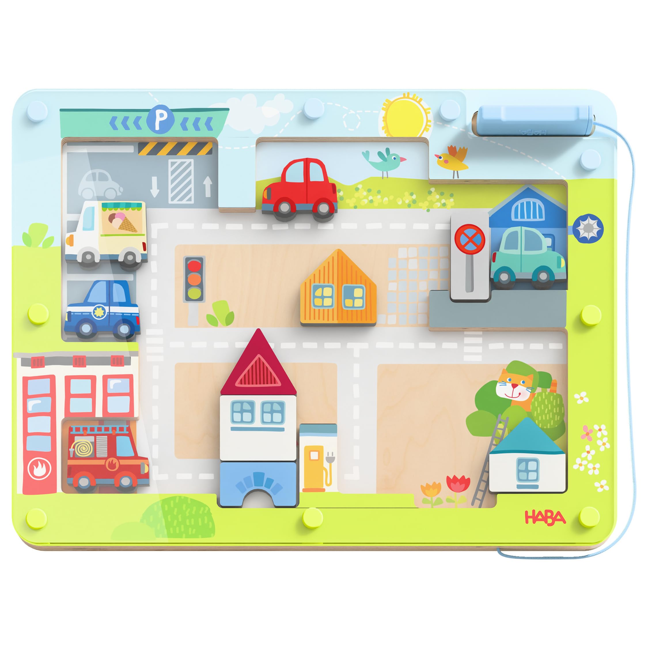 Haba Gioco Magnetico Città In Legno, Giocattolo Educativo Interattivo A Partire Dai 3 Anni, Promuove I Primi Passi Nel Traffico Stradale Con Elementi Rotanti - 2012357001-image