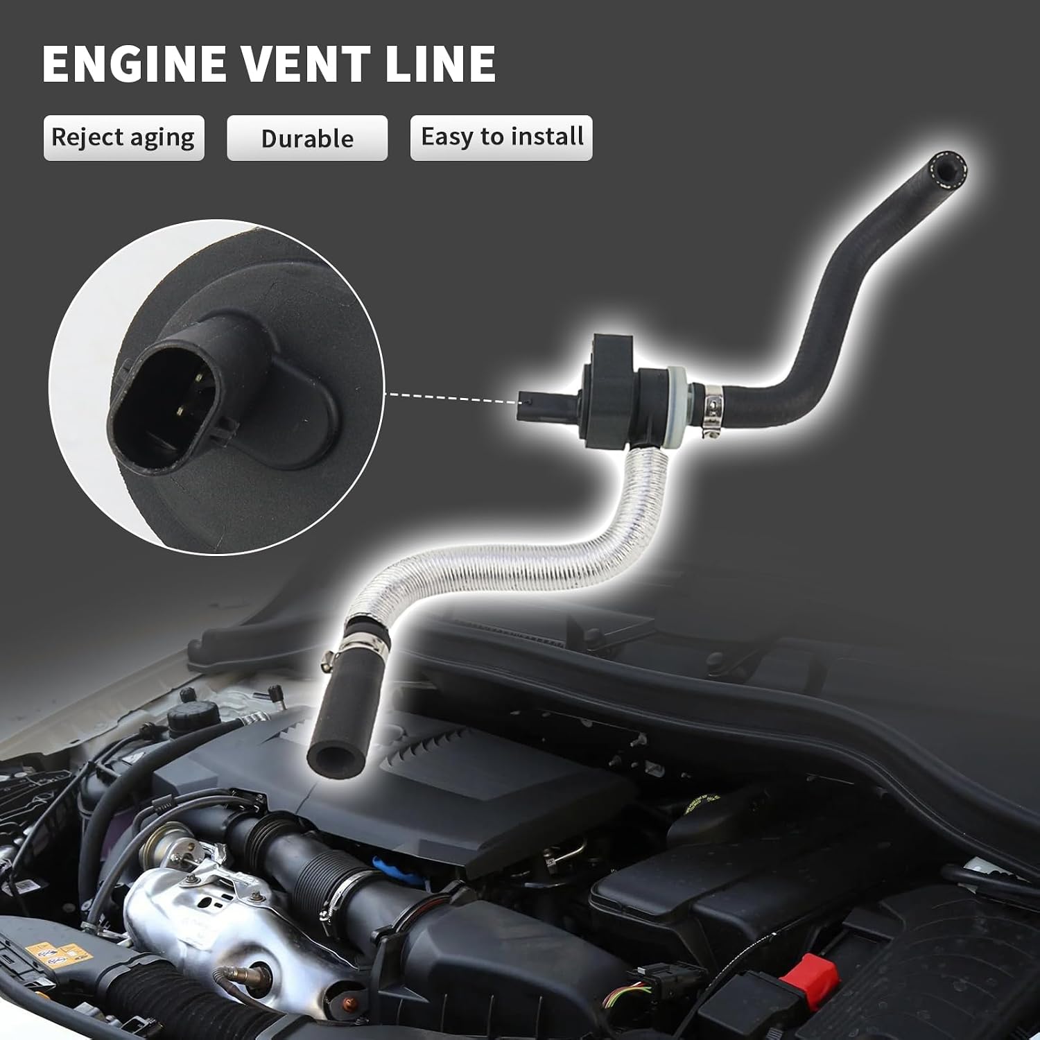 MUNIK 2700180800 Engine Vent Pipe Compatible with Mercedes Benz A180 A200 A260 B180 B200 B260 CLA180 CLA200 CLA260 GLA200 GLA260 Replace# 2700180800 2700184600 2700184300