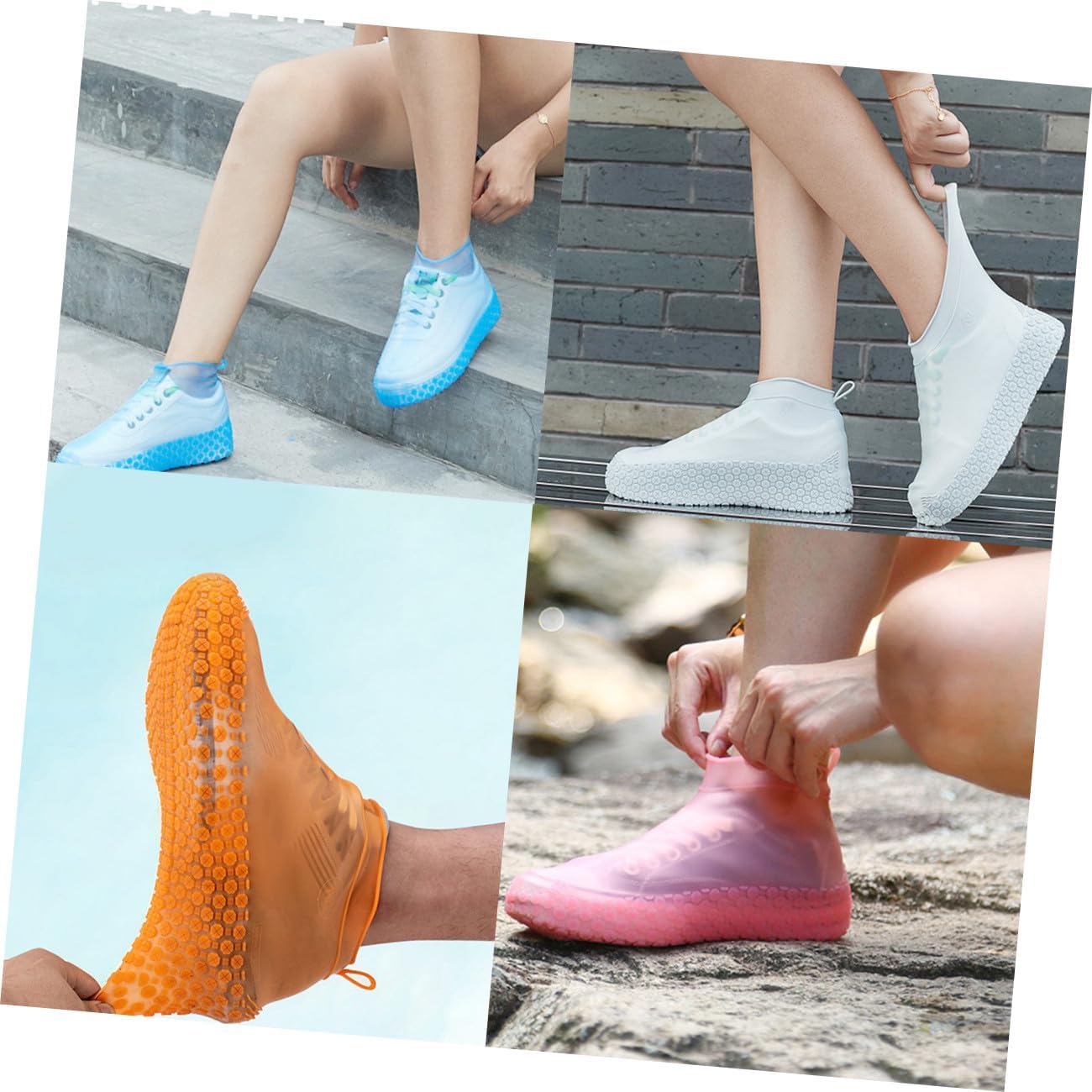 ULTECHNOVO 1pair Silicone Shoes Cover - Rain Shoe Protector for Outdoor Use and Galoshes for Leisure Work and Weddings