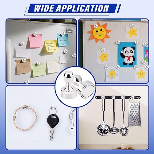 Miniatura 7 de Keukenket - Paquete de 30 imanes de neodimio marrón para refrigerador, imanes pequeños y fuertes para pizarra blanca, borrado en seco, mapa, cocina,