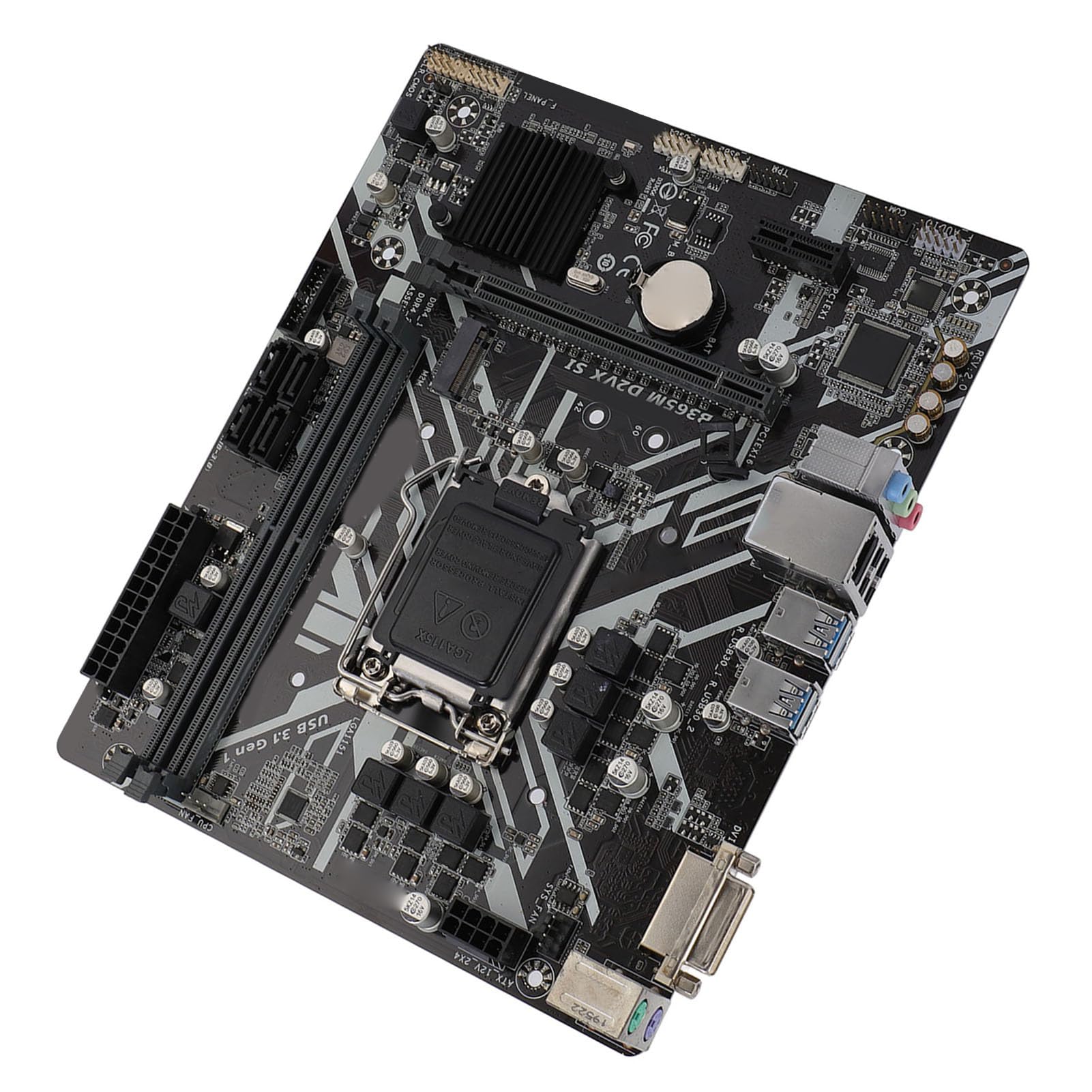 Placa Base B365M D2VX SI, Soporte de Zócalo LGA 1151 para CPU de 9.ª y 8.ª Generación DDR4 de Doble Canal de 32 GB de RAM, Placa Base M ATX con Salida DVI y Ranuras PCI E 3.0 para Core I9 I7
