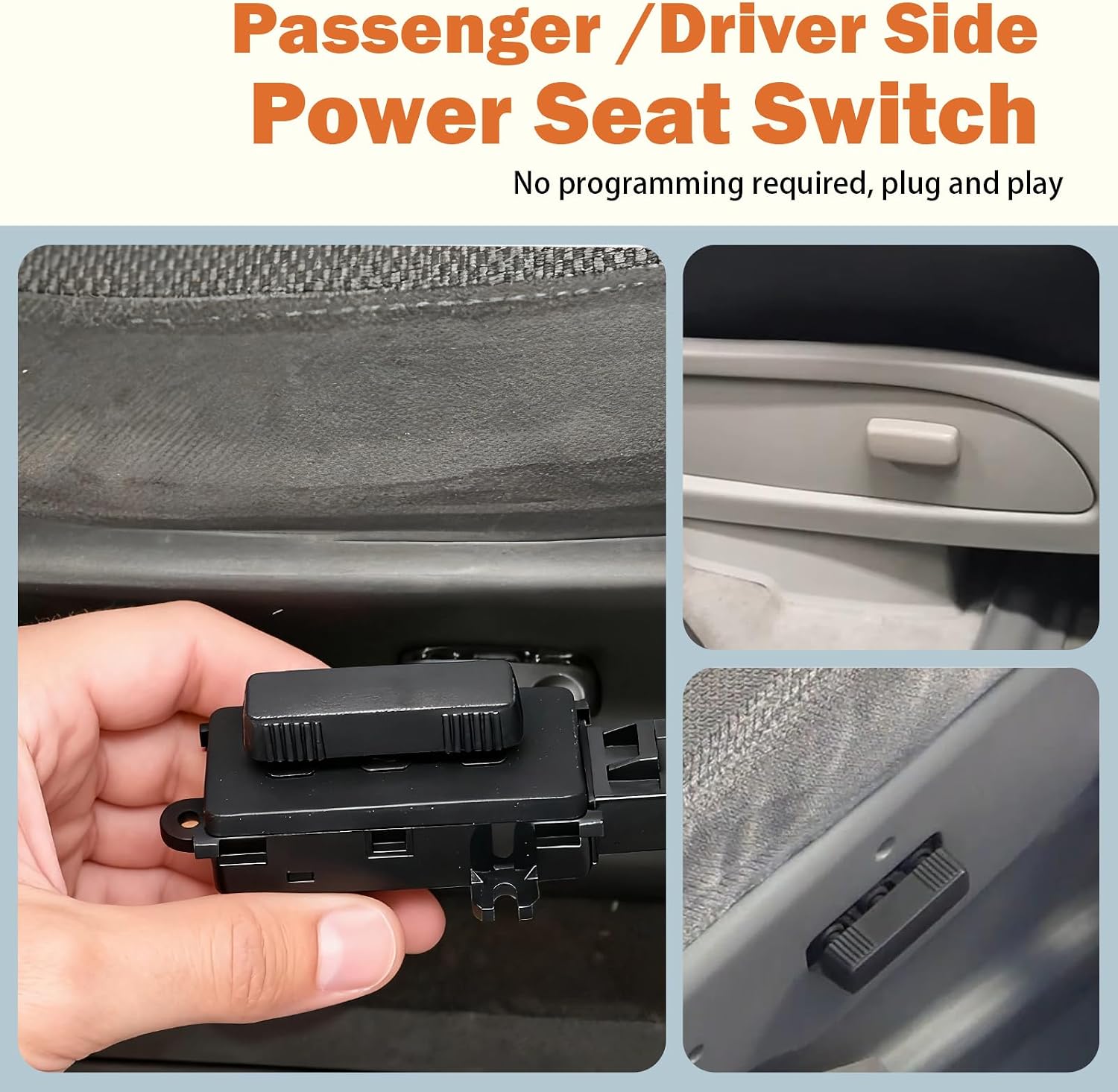 Power Seat Switch Driver/Passenger Seat Adjuster Recliner Switch Compatible with Chevy Chevrolet Silverado Avalanche Suburban Tahoe GMC Sierra Yukon Cadillac Escalade (6 Way 1999-2007)