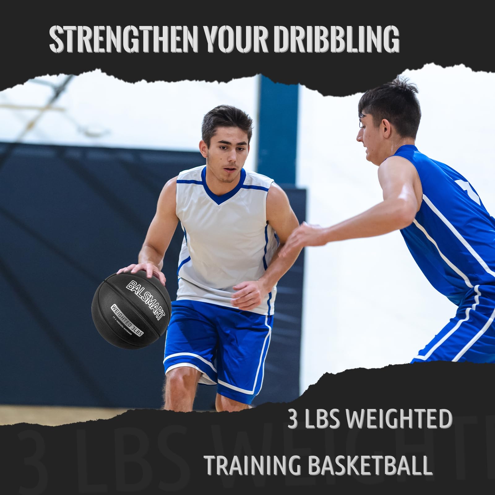 Balón de baloncesto pesado de entrenamiento con peso de 30 a 3 libras para hombres, entrenador de regate duradero de piel sintética para uso en interiores o exteriores