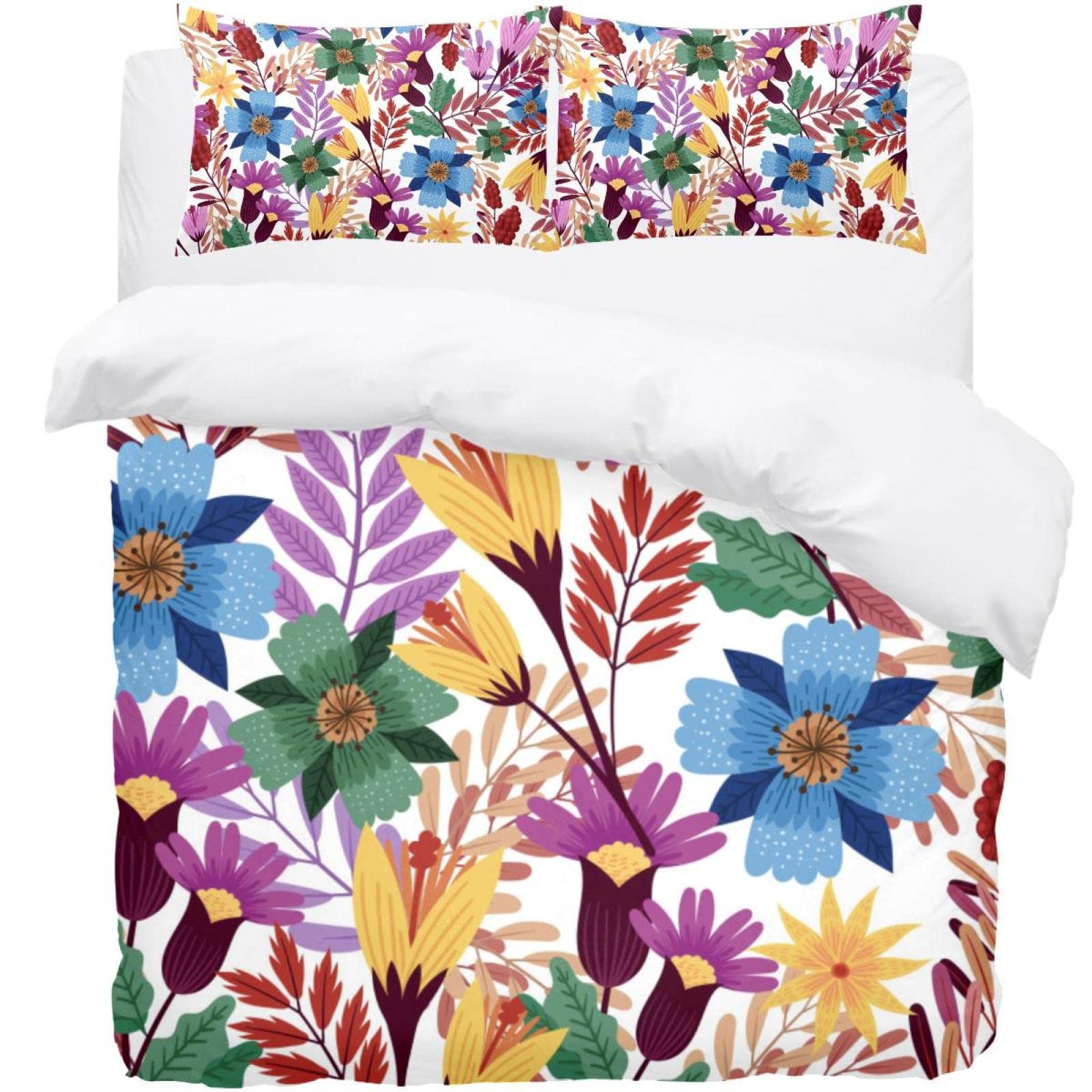 Housse de couette thermique et fleurie pour un confort de lit haut de gamme