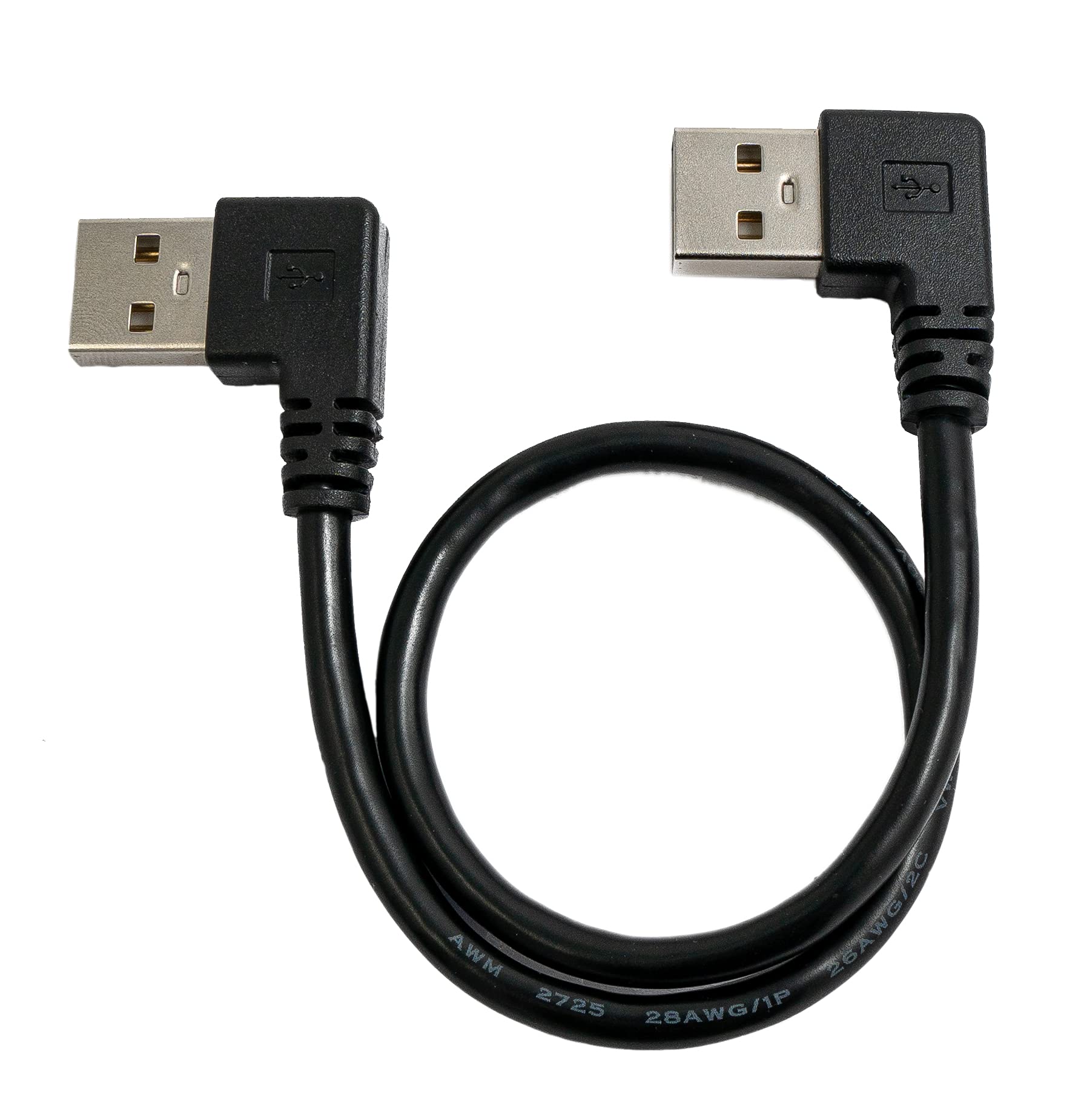 System-S Cavo USB 2.0 Micro B: 30 Cm, Angolato, Adattatore Nero Per Carica E Dati - 2