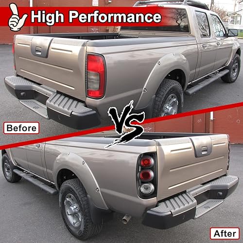 Miniatura 2 de Nixon Offroad Luces traseras para Nissan Frontier 1998 1999 2000 2001 2002 2003 2004, luces traseras halógenas de repuesto para automóvil, 1 par