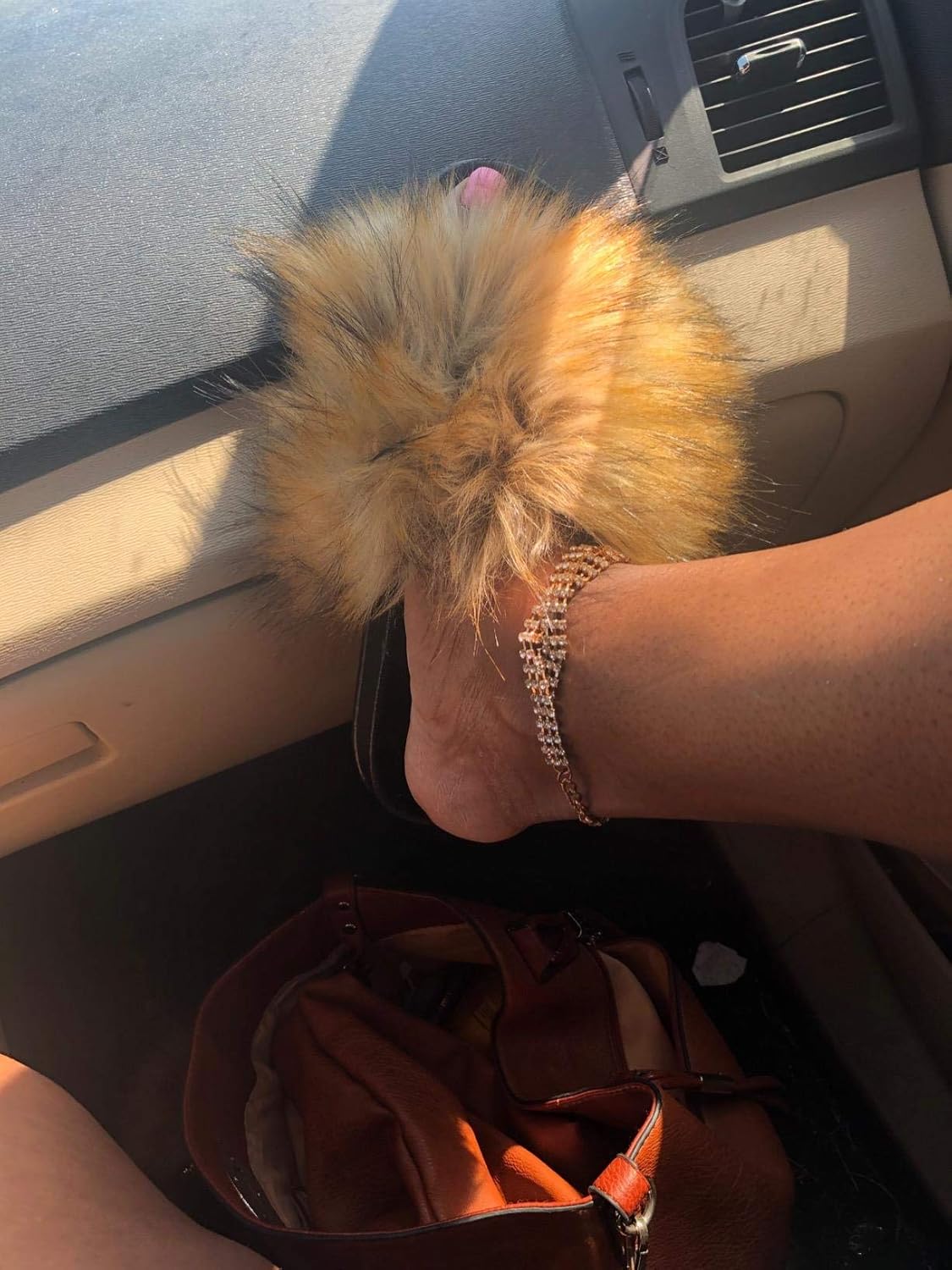 Big Faux Fur Slides, Furry Slippers for Women Fuzzy Fluffy Sandals Shoes - Image 7