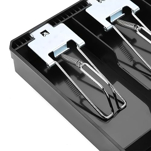 Miniatura 7 de Bandeja de repuesto para caja registradora de efectivo con clip de metal, cuatro cajas, conveniente de usar (negro)