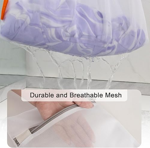 Miniatura 2 de Polecasa Paquete de 6 bolsas de malla de alta calidad para ropa delicada y lencería, bolsa de lavandería con cremallera reforzada y lazo para