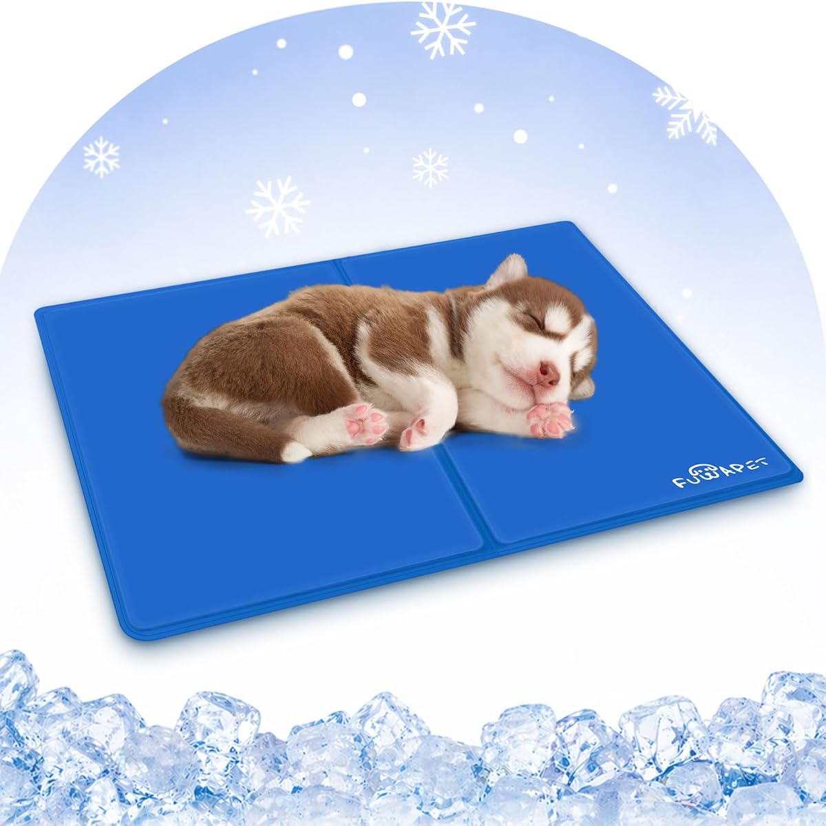 Pet Self Cooling Mat, Non-Electric Dog Cooling Mat, Non-Toxic Gel Cooling Bed Mat for All Dogs and Cats. Durable Waterproof Cool Pad in Summer, Ideal for Home Car Blue(S 50x40cm/19.7x15.7in