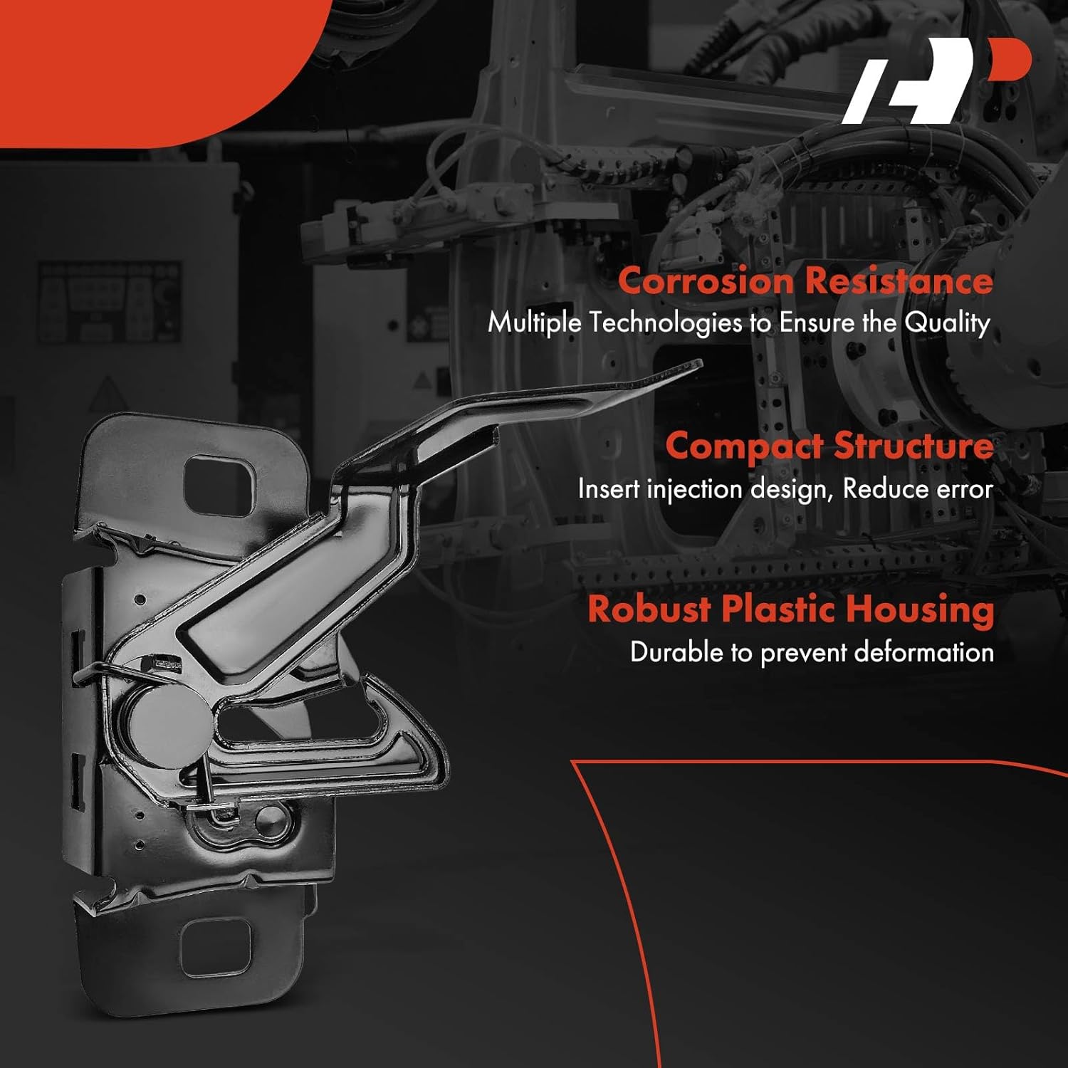 A-Premium Hood Latch Lock Compatible with Chevrolet Chevy Equinox 2013-2017 & GMC Terrain 2013-2017, Front Hood Lock Engine Bonnet Latch Assembly