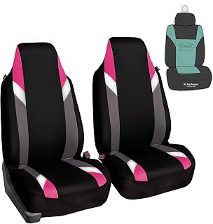 FH Group Premium Modernistic Seat Covers Pair Set, Airbag Compatible-Universal Fit for Cars Trucks and SUVs (Pink)