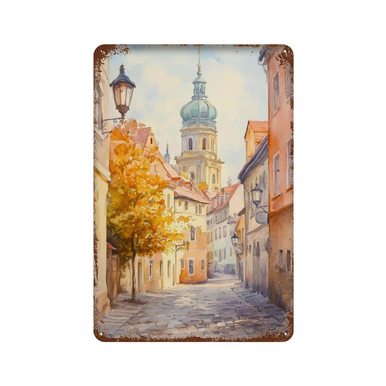 xiaoxiaoshen Copenhagen Denmark Travel Scandinavian City Nyhavn Harbour Nordic0 Wall Decor Art Metal Tin Poster Modern Home Decor Art Home Bar Shop Decorations Vintage Sign 30x20cm