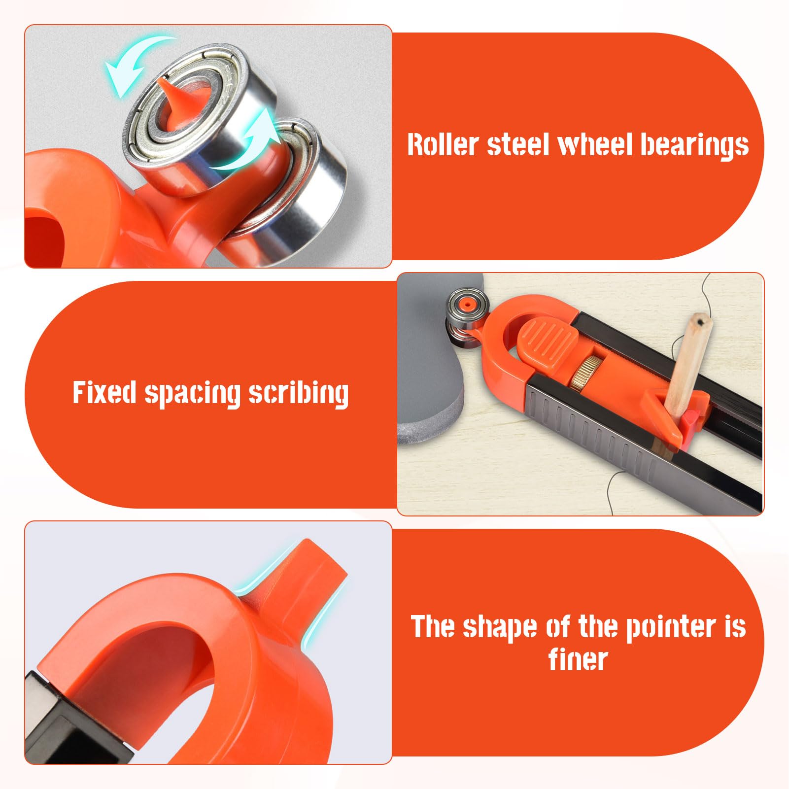 Eophmi Scribe Tool 7pcs Contour Gauge with Lock Scribing Tool for Woodworking for Floor,Carpet,Tile Laying,Durable Adjustable Contour Gauge Laminate Flooring Tools - Image 3