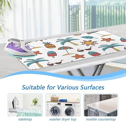 Miniatura 5 de Summer Cute Homes - Alfombrilla de planchado (grande, 47 x 28 pulgadas) con acolchado de 0.118 in y soporte de silicona para planchar al vapor en la