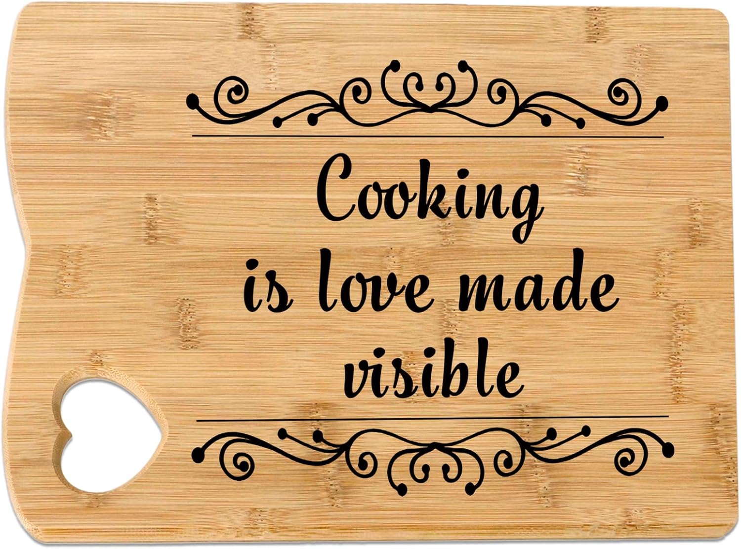 Christmas Gifts for Women Cooking is Love Made Visible Bamboo Wood Cutting Board for Her Daughter Grandma Home Kitchen Decor Stocking Stuffers Unique Birthday Mothers Day Gifts for Mom Wife Dad