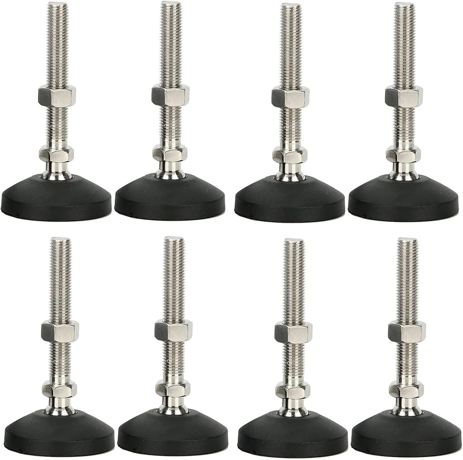 Niveladores de muebles: pie roscado ajustable de acero inoxidable con base de nailon duradera para una mayor estabilidad y apoyo
