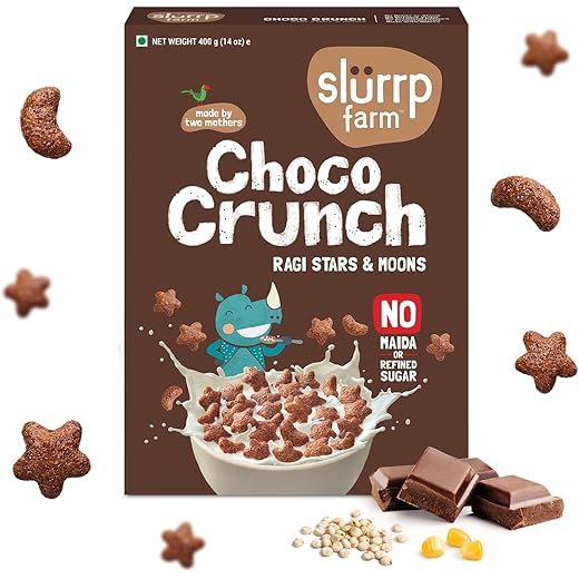 Slurrp Farm Choco Crunch Cereal - Healthy Stars & Moons 400g