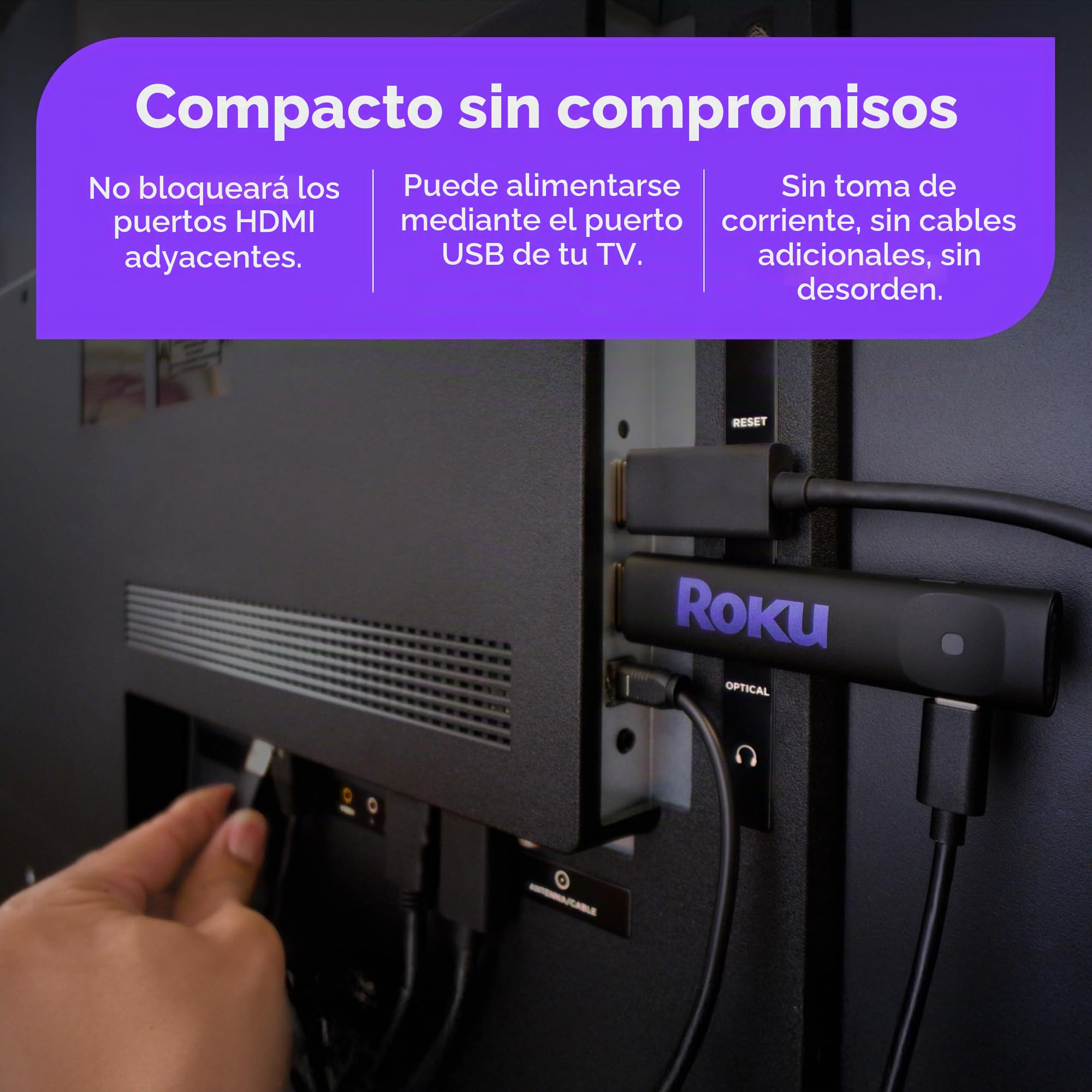 Roku Streaming Stick HD 2025: Dispositivo de transmisión Roku para TV con Control Remoto de Voz, TV Gratis y en Vivo