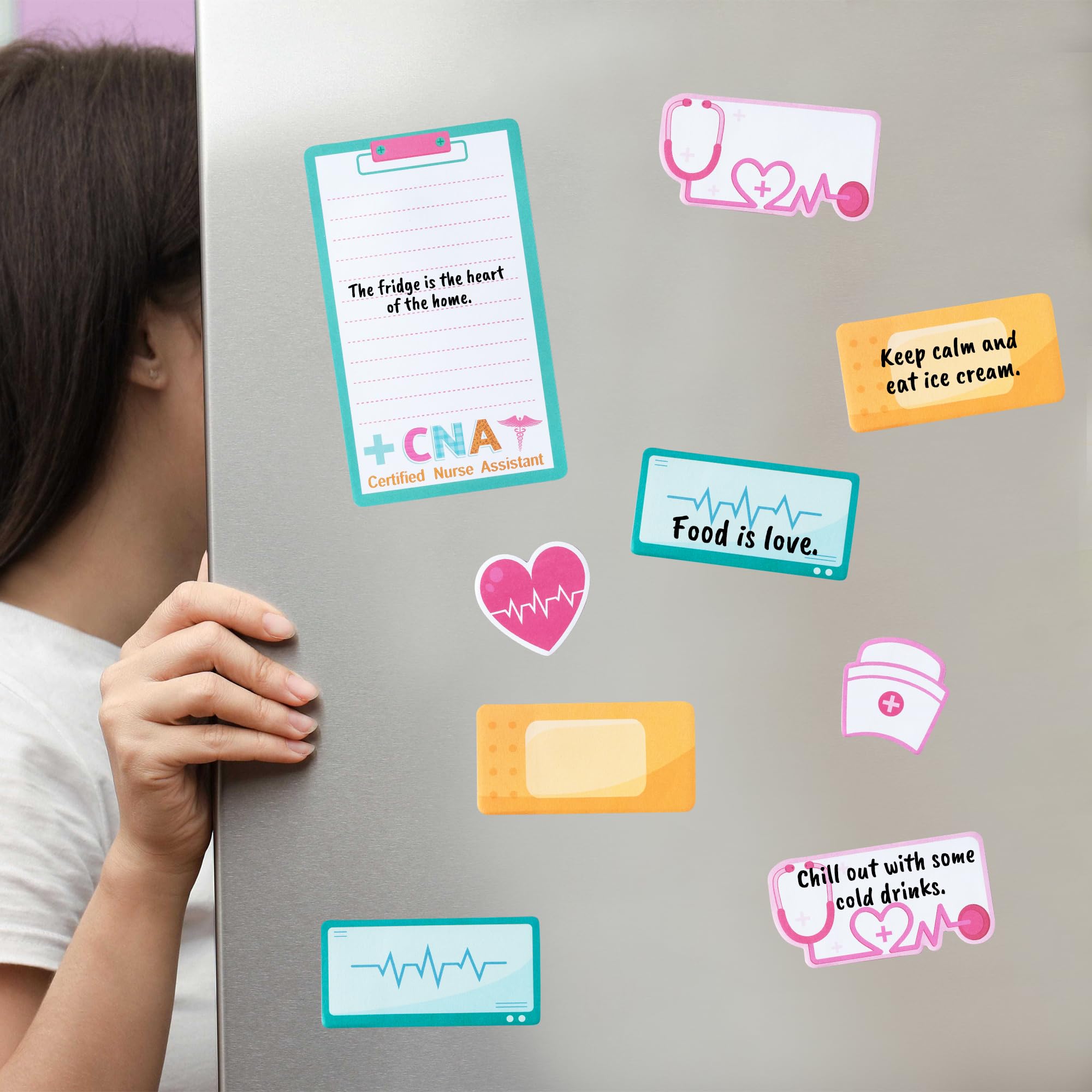 B1ykin Cute Sticky Notes Set - Because Even Nurses Need Heroes Self-Stick Notes Pad, 550 Sheets Writing Memo Pages Sticky Notepad for Teacher Appreciation Gift, School Office Party Supplies (CNA)