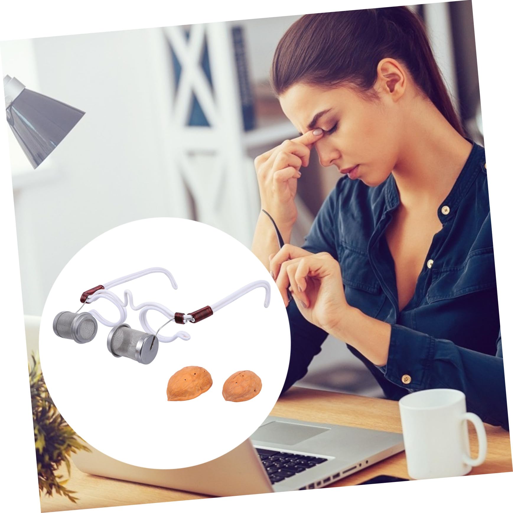COLLBATH Ergonomiczne Okulary Do Moksoterapii Oczu z Naturalną Łupiną Orzecha Włoskiego i Przenośne Narzędzie Do Pielęgnacji Oczu z Funkcją Moksowania