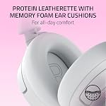 Razer Kraken Kitty V3 Pro sans fil RGB Casque de jeu: Chroma RGB Oreilles-chatelles - 2.4 GHz, Bluetooth 5.3, USB A - Mic à bande large super - 40mm Conducteurs - THX Sonorisation spatiale - Coussins d'oreille confortables - blanc