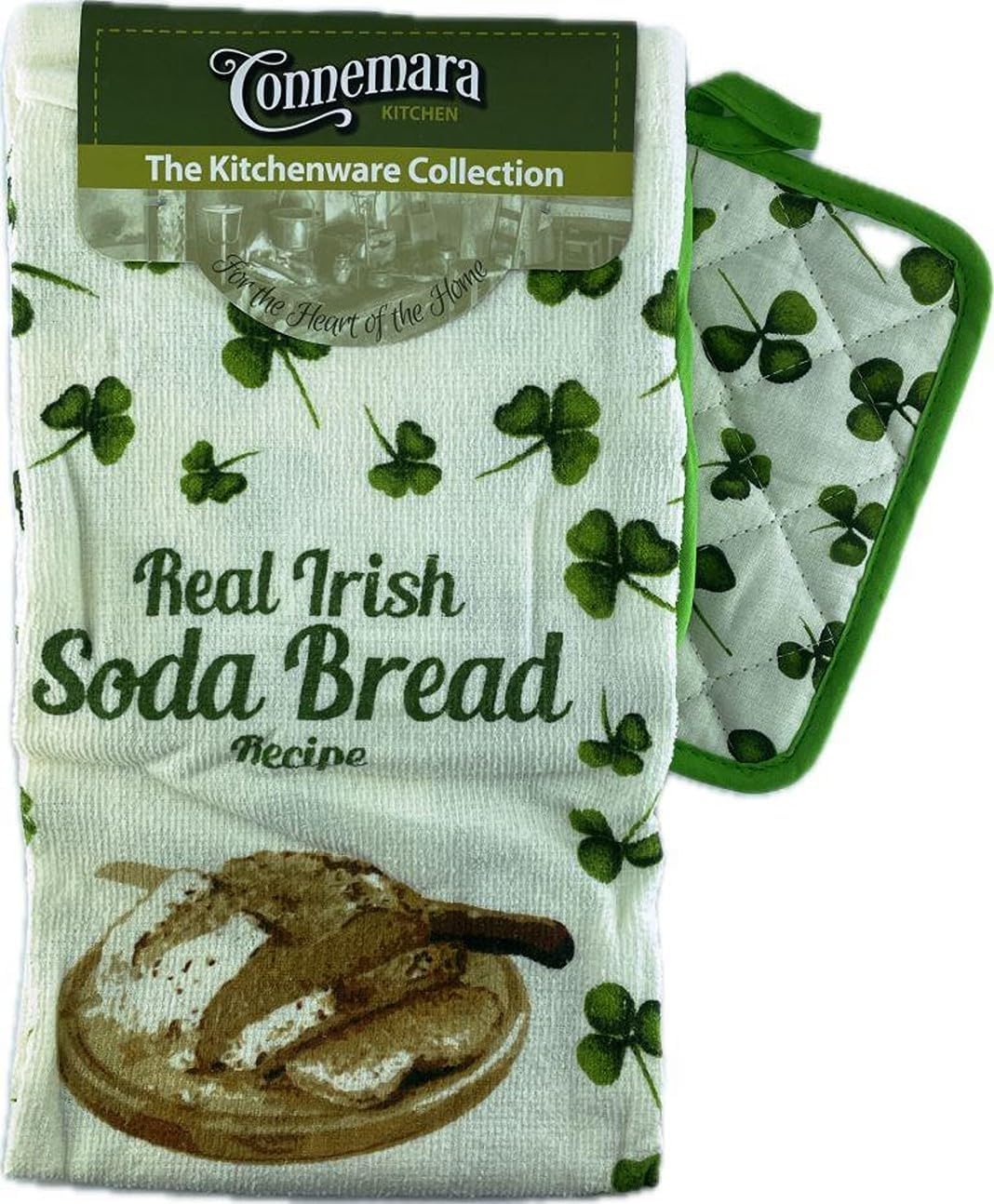 Set Soda Bread Recipe Tea Towel and Pot Holder,Practical Kitchen Accessories for Baking & Cooking
