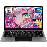 bvate PC Portatile 14 Pollici Notebook, 8GB RAM 256GB SSD