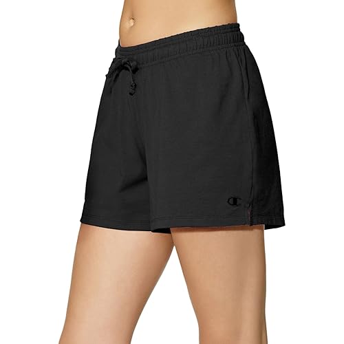 Champion Women's Jersey Shorts, Comfortable Shorts for Women, Lightweight 100% Cotton Shorts, 5"
