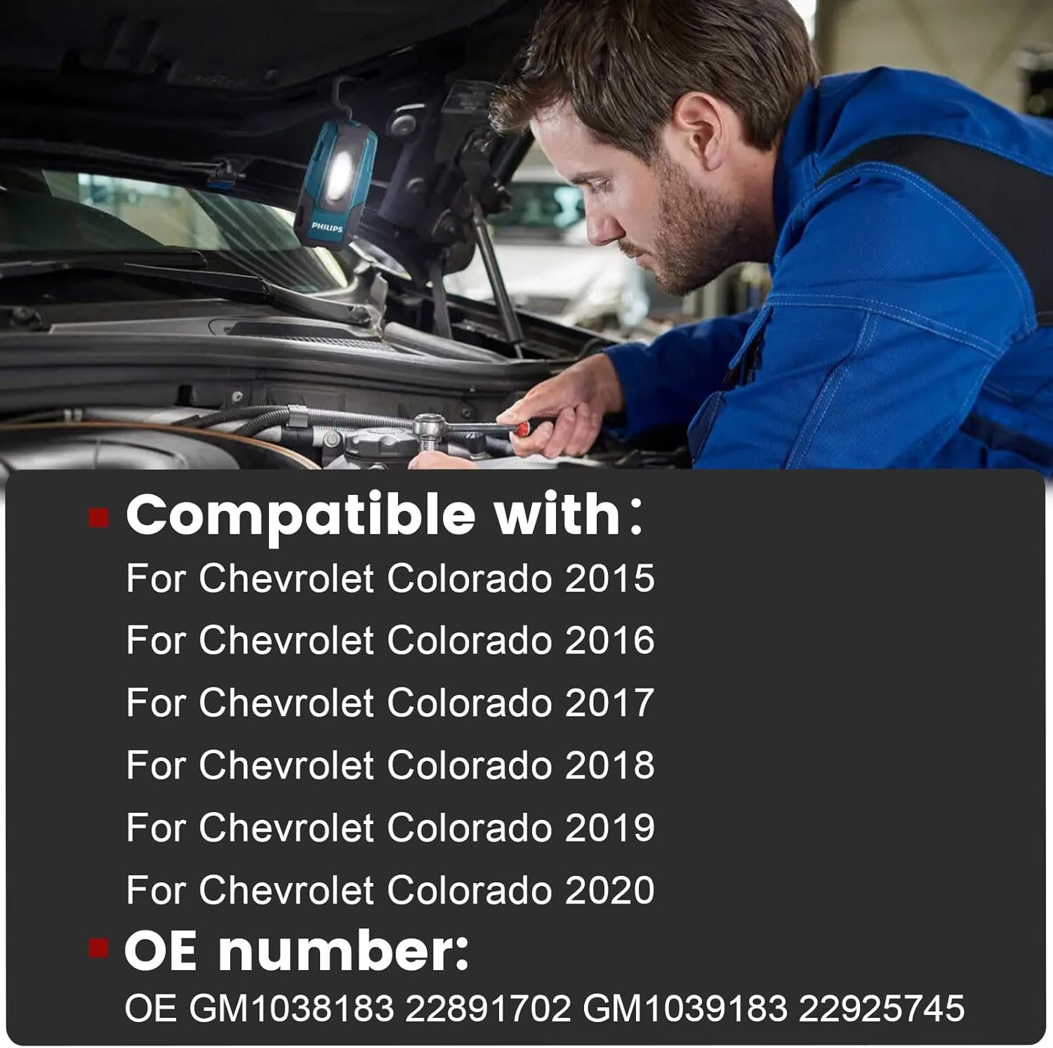 iKer Front Fog Light Cover Compatible with Chevrolet Colorado 2015-2020 Fog Lamp Cover Driver Side Left Hand Replace:GM1038183 22891702