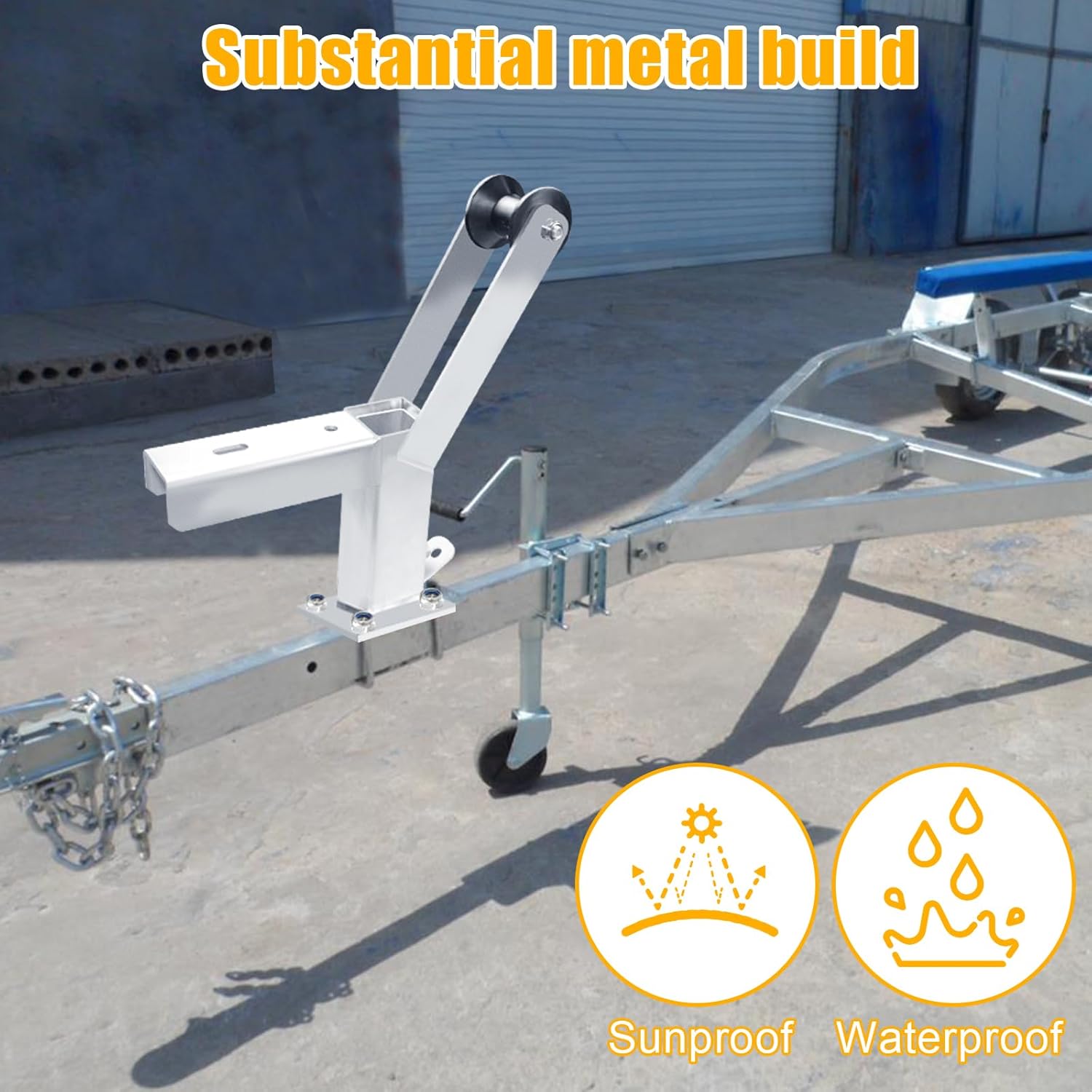 Boat Trailer Winch Stand with Roller fit 3" w x 4" h Boat Trailer Tongue/Drawbar,Adjustable Boat Trailer Winch Mount Post(Galvanized)