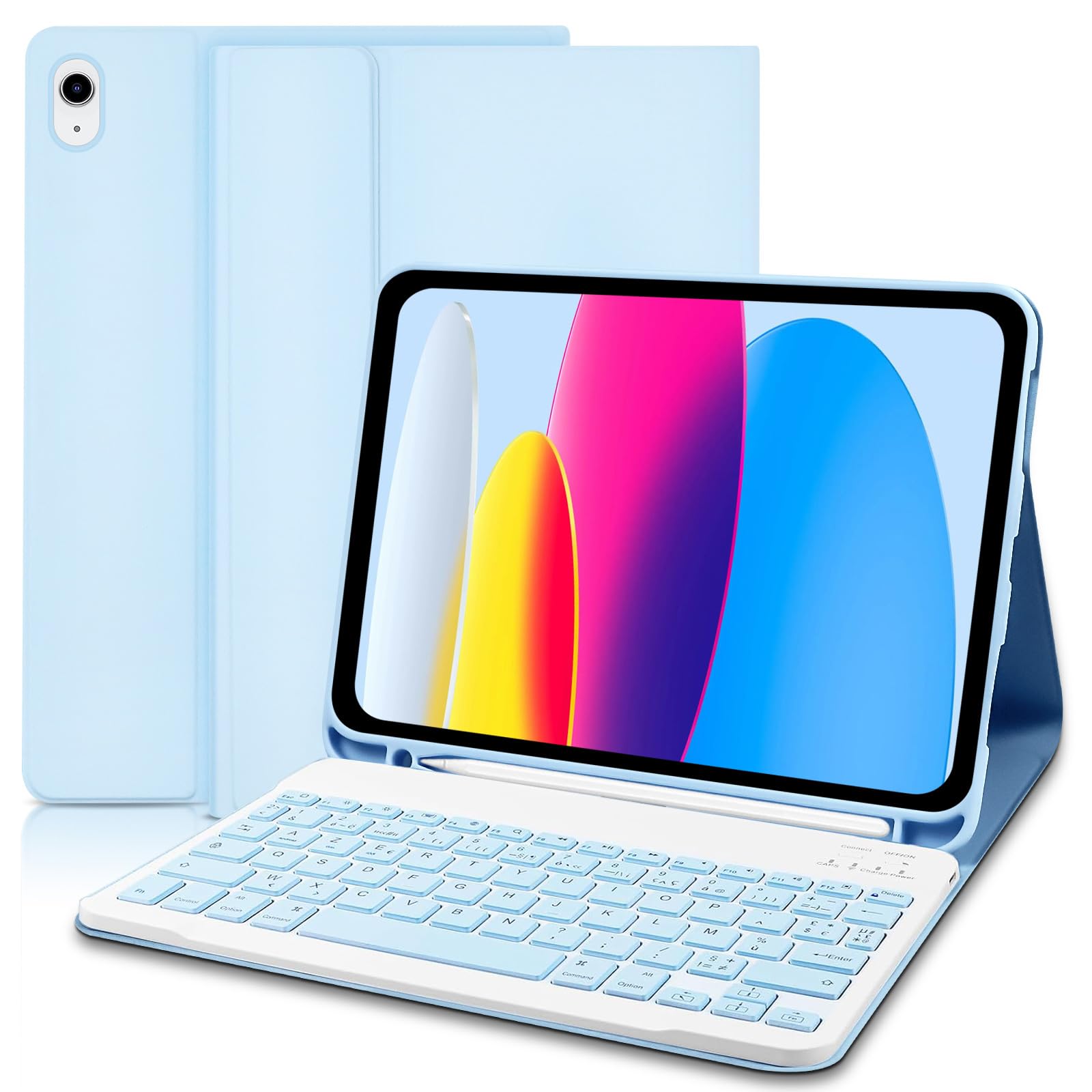 Étui Clavier AZERTY Français Pour IPad Pro 12.9 (2018-2022) - Clavier Bluetooth Magnétique Amovible Jaune - 12