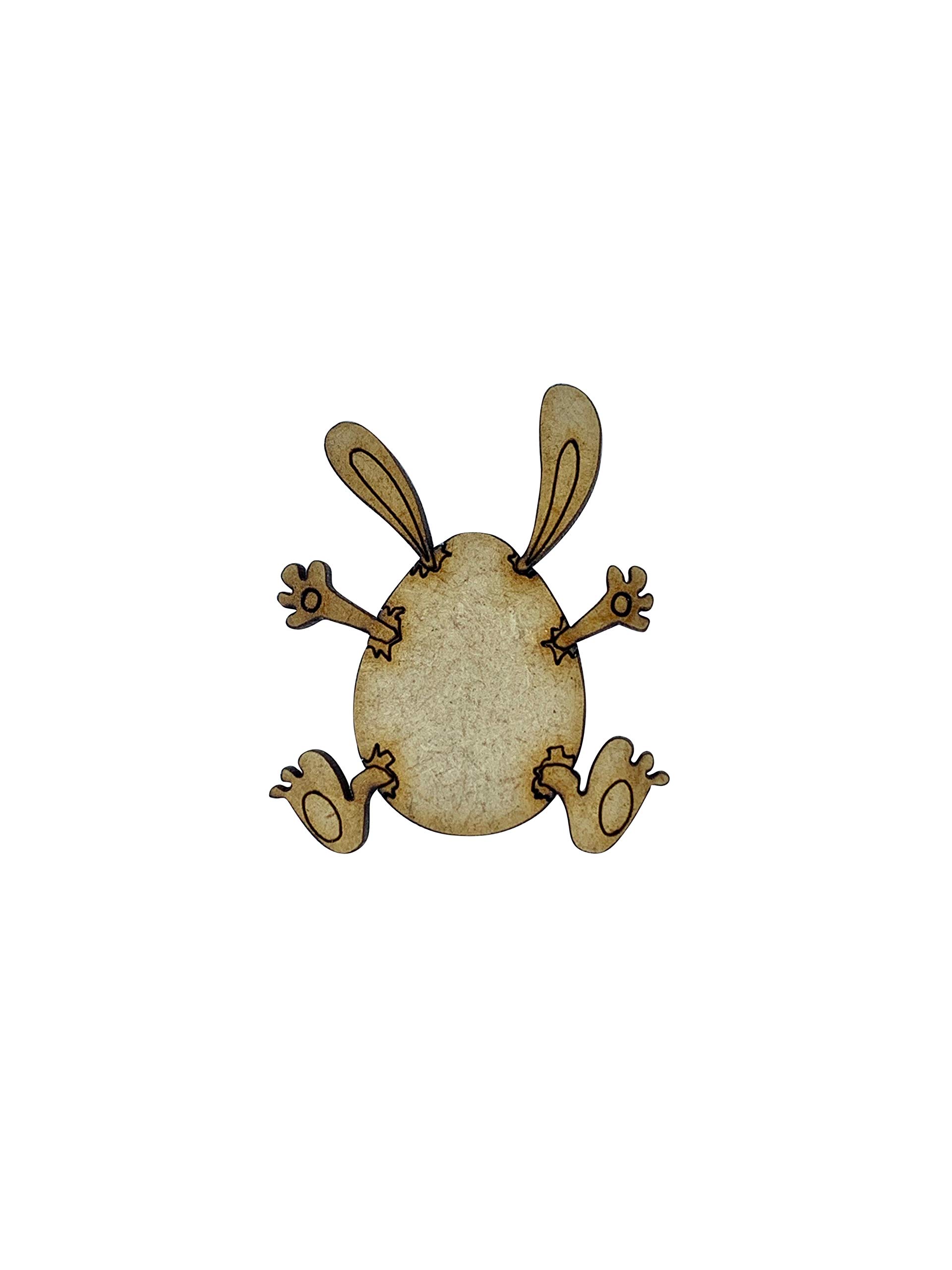 The Crafty Cow 8X Easter Rabbit Bursting Egg 4Cm Wood Craft Embelishments Laser Cut Shape Mdf