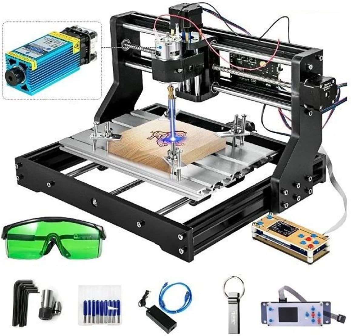 CNC 3018 PRO Router Engraver with 2.5 W Module 3-Axis DIY Woodworking Engraving Machine GRBL Wood Cutter Wood Cutter