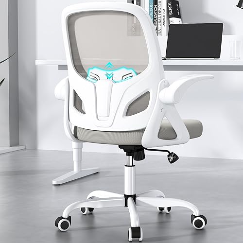 Miniatura 9 de Silla de dibujo alta con anillo reposapiés para el hogar y el trabajo, silla ergonómica de oficina para el hogar con brazos abatibles y soporte